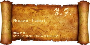 Nusser Fanni névjegykártya